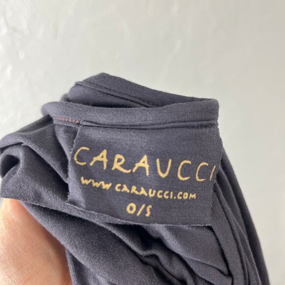 Caraucci Women's Shirt O/S Festival Dolman Gray Rayon Stretch Long Sleeve D3-21 - Picture 5 of 6